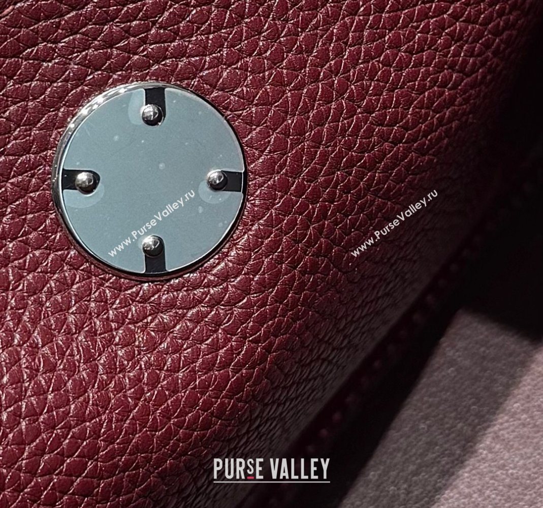 Hermes Lindy Bag 26cm in Clemence Leather Saddle Red/Silver 2025 (Half Handmade) (FLB-251125041)