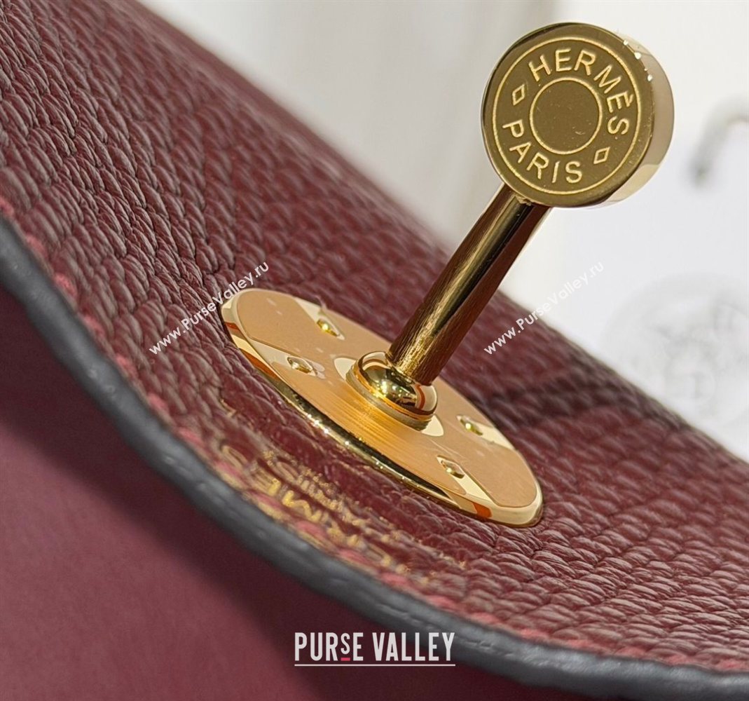 Hermes Lindy Bag 26cm in Clemence Leather Saddle Red/Gold 2025 (Half Handmade) (FLB-251125042)