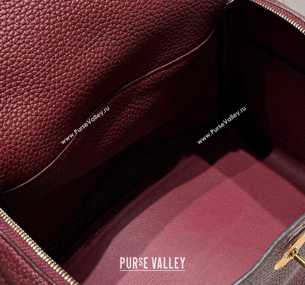 Hermes Lindy Bag 26cm in Clemence Leather Saddle Red/Gold 2025 (Half Handmade) (FLB-251125042)