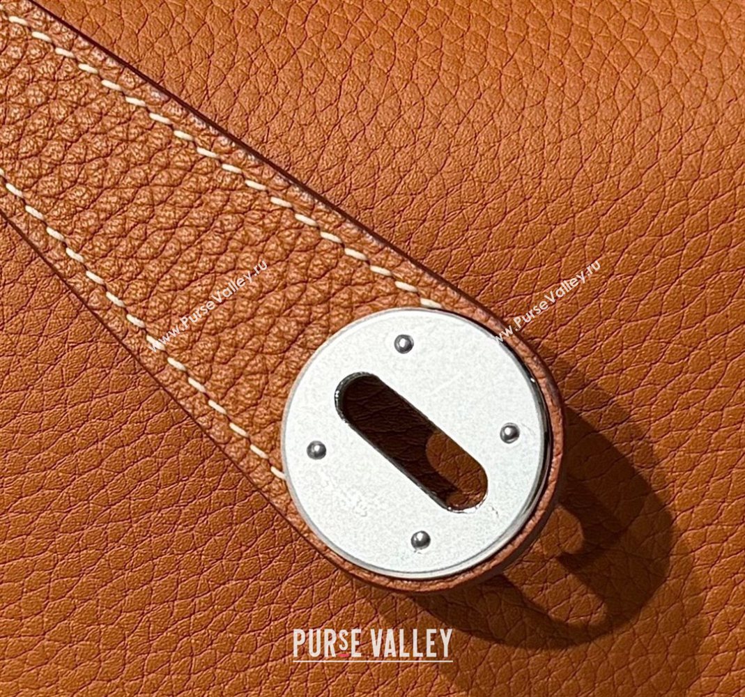 Hermes Lindy Bag 26cm in Clemence Leather Brown/Silver 2025 (Half Handmade) (FLB-251125045)