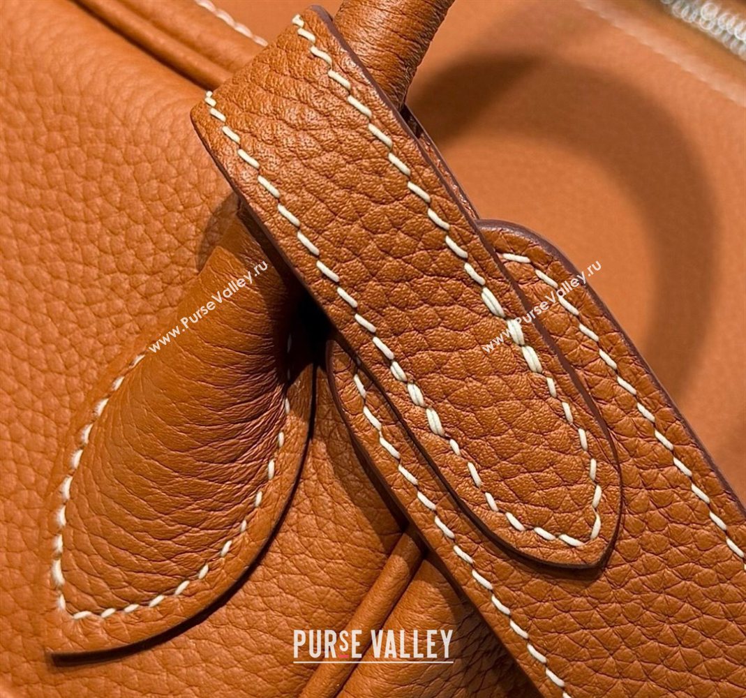 Hermes Lindy Bag 26cm in Clemence Leather Brown/Silver 2025 (Half Handmade) (FLB-251125045)