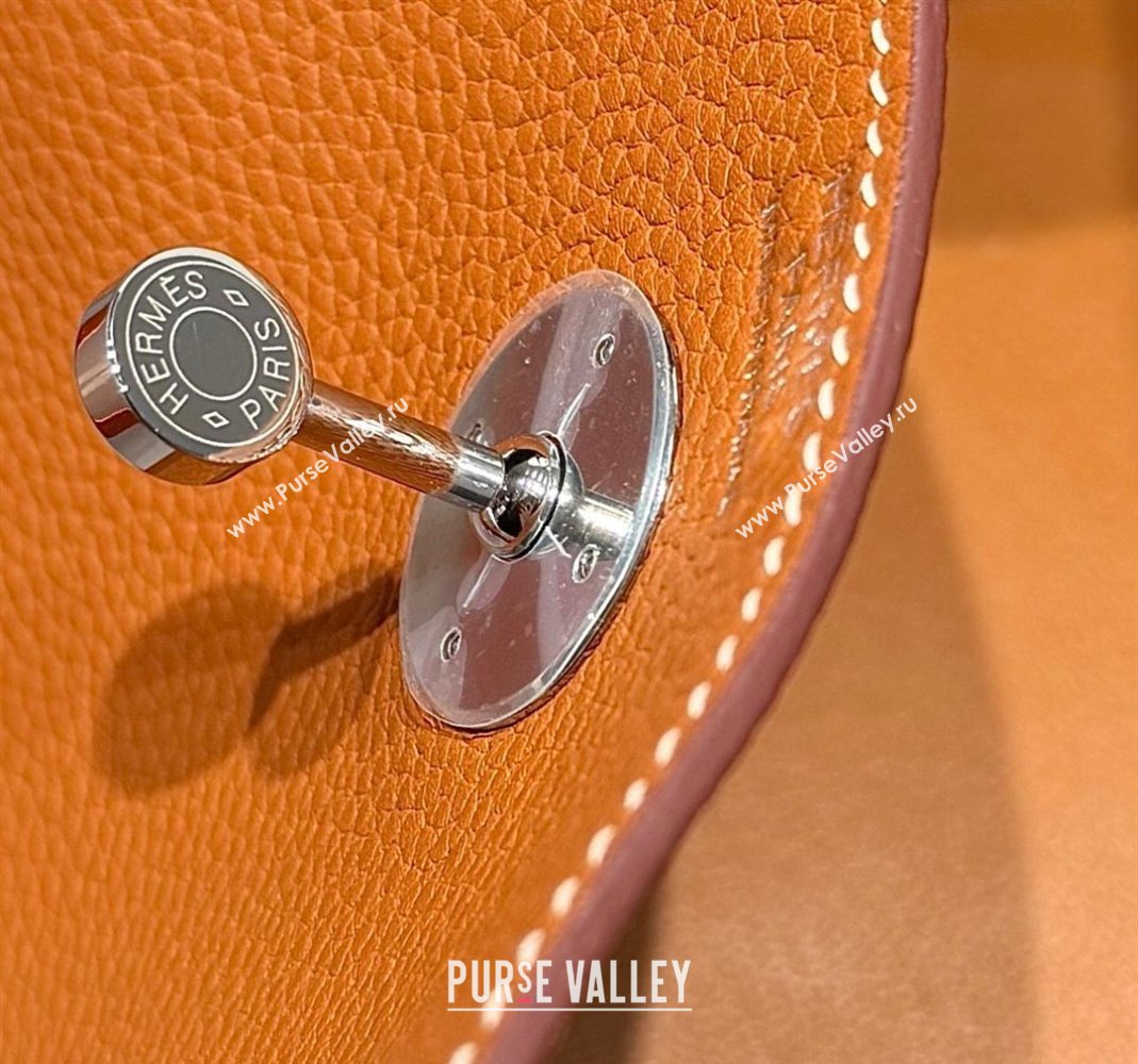 Hermes Lindy Bag 26cm in Clemence Leather Brown/Silver 2025 (Half Handmade) (FLB-251125045)