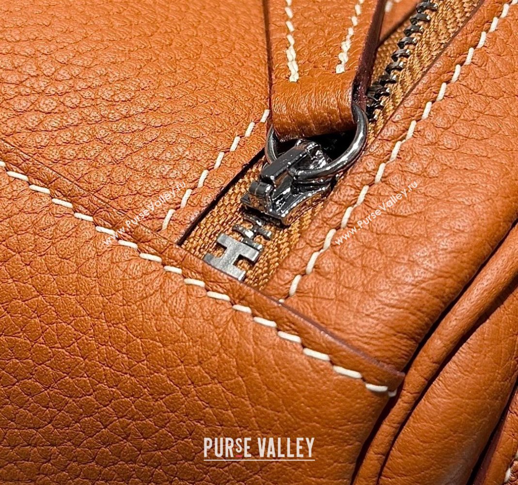 Hermes Lindy Bag 26cm in Clemence Leather Brown/Silver 2025 (Half Handmade) (FLB-251125045)