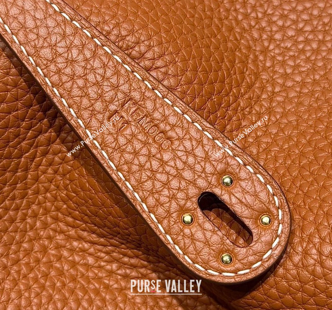 Hermes Lindy Bag 26cm in Clemence Leather Brown/Gold 2025 (Half Handmade) (FLB-251125046)