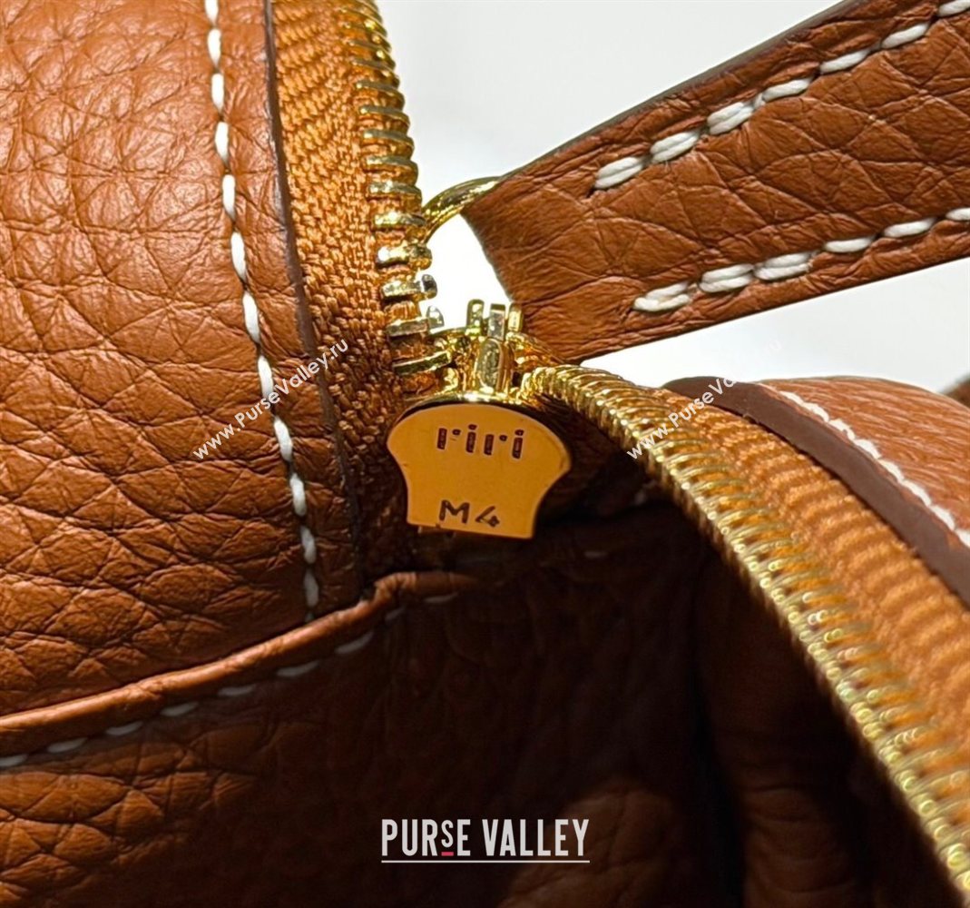 Hermes Lindy Bag 26cm in Clemence Leather Brown/Gold 2025 (Half Handmade) (FLB-251125046)