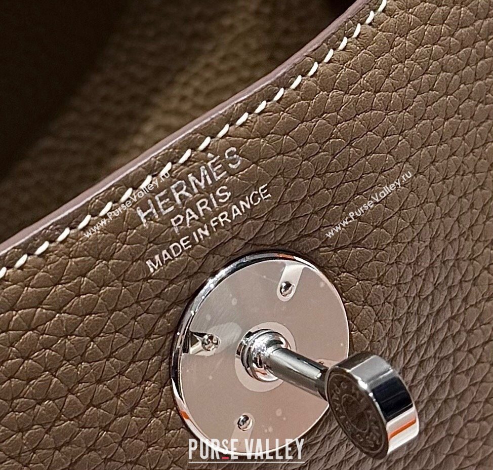 Hermes Lindy Bag 26cm in Clemence Leather Elephant Grey/Silver 2025 (Half Handmade) (FLB-251125047)