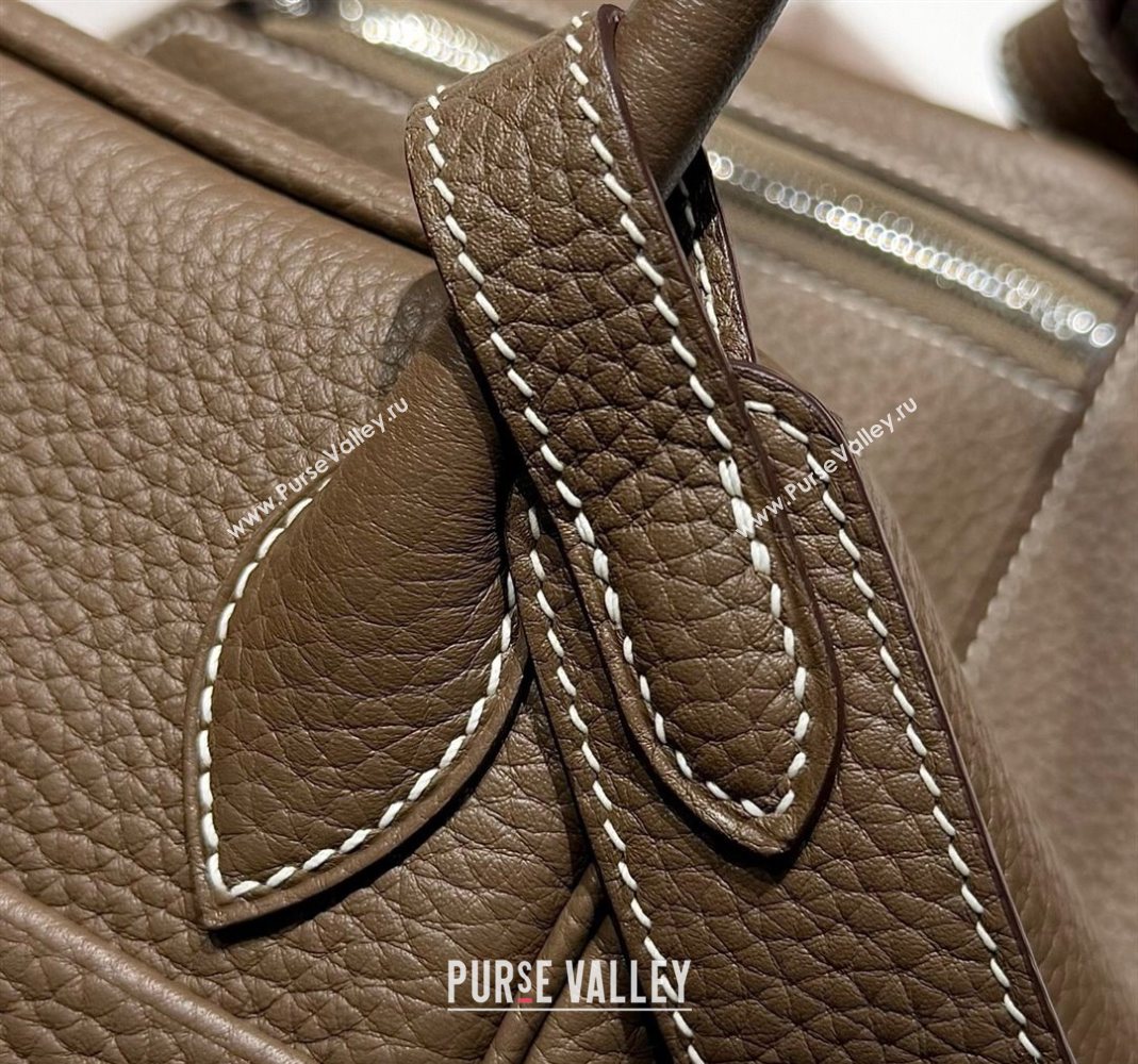 Hermes Lindy Bag 26cm in Clemence Leather Elephant Grey/Silver 2025 (Half Handmade) (FLB-251125047)