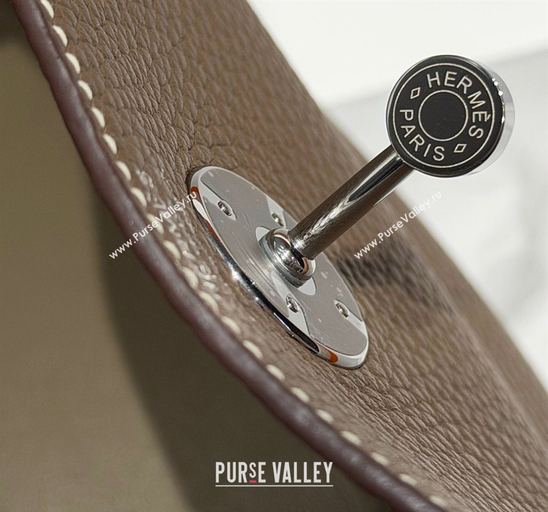 Hermes Lindy Bag 26cm in Clemence Leather Elephant Grey/Silver 2025 (Half Handmade) (FLB-251125047)