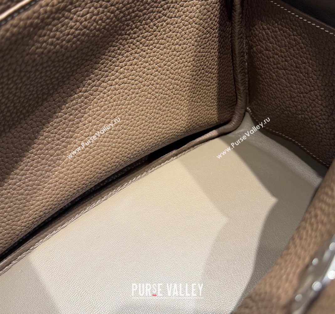 Hermes Lindy Bag 26cm in Clemence Leather Elephant Grey/Silver 2025 (Half Handmade) (FLB-251125047)