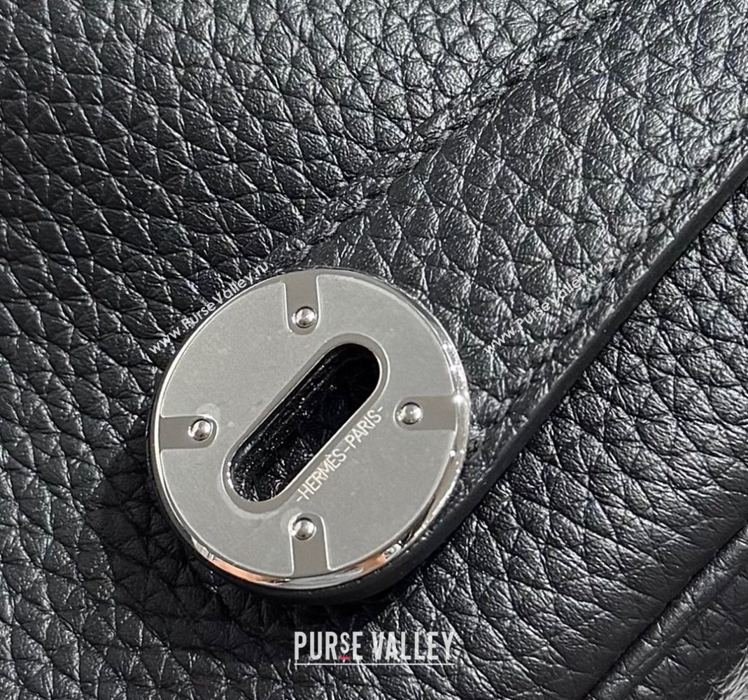 Hermes Lindy Bag 26cm in Clemence Leather Black/Silver 2025 (Half Handmade) (FLB-251125049)