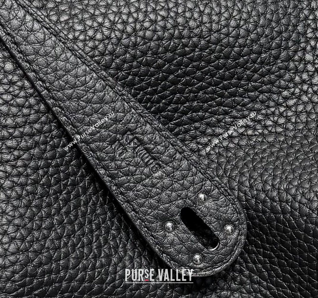 Hermes Lindy Bag 26cm in Clemence Leather Black/Silver 2025 (Half Handmade) (FLB-251125049)