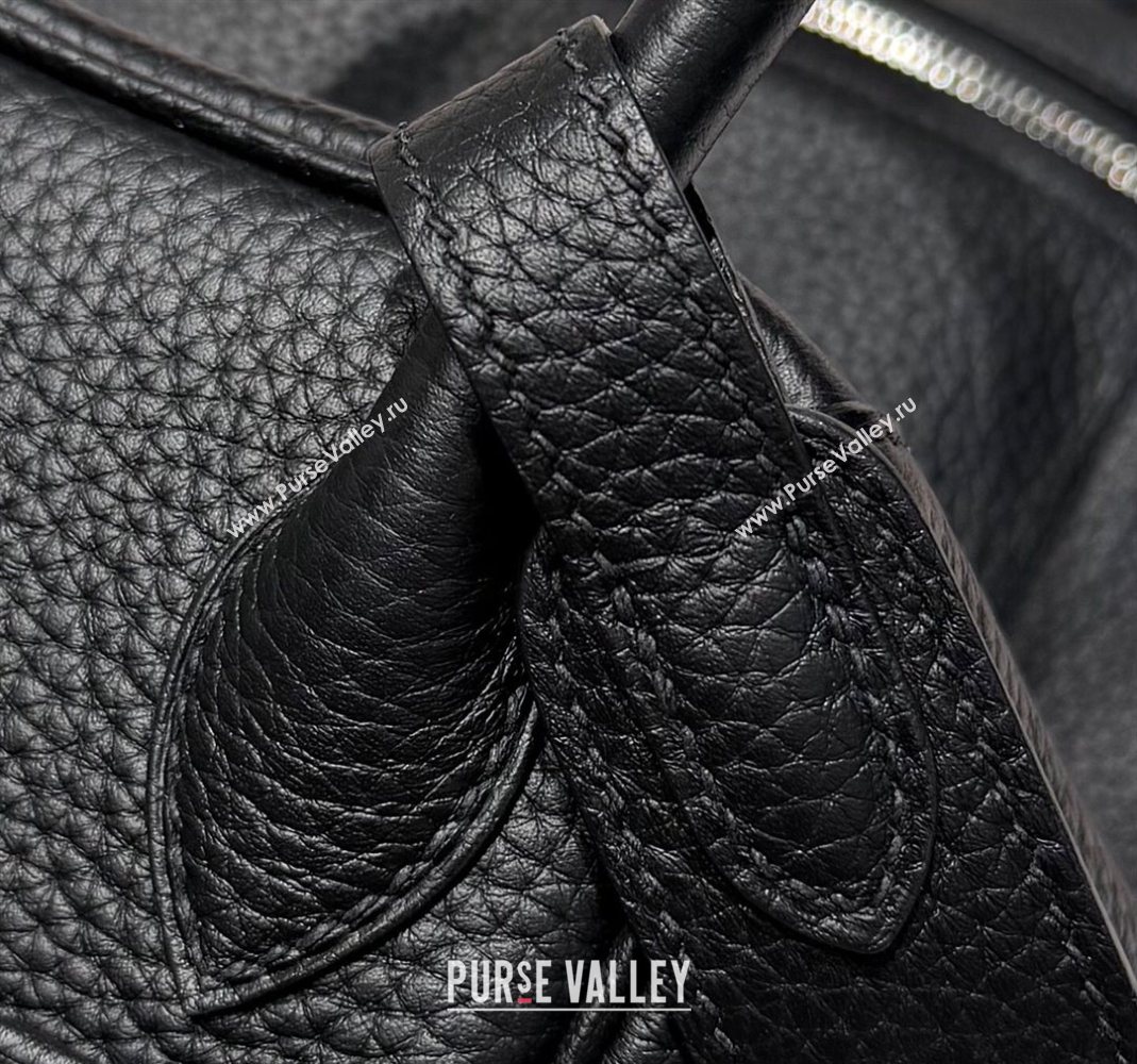 Hermes Lindy Bag 26cm in Clemence Leather Black/Silver 2025 (Half Handmade) (FLB-251125049)