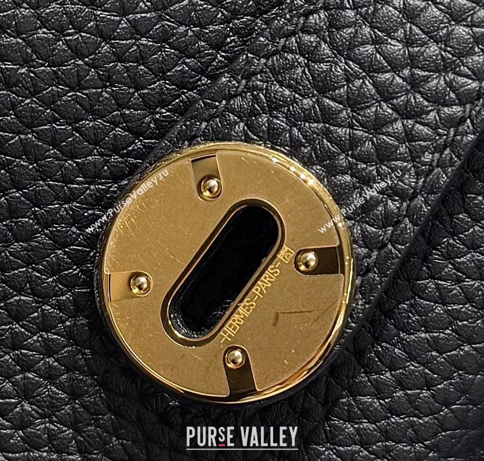 Hermes Lindy Bag 26cm in Clemence Leather Black/Gold 2025 (Half Handmade) (FLB-251125050)