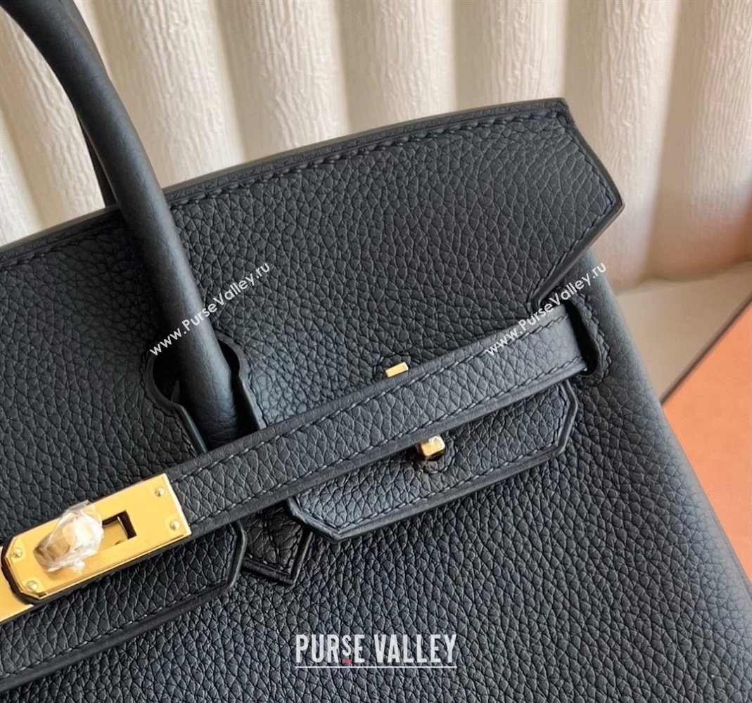 Hermes Birkin 25cm Bag in Togo Calfskin Leather Black/Gold 2025 (Full Handmade) (XY-251125051)