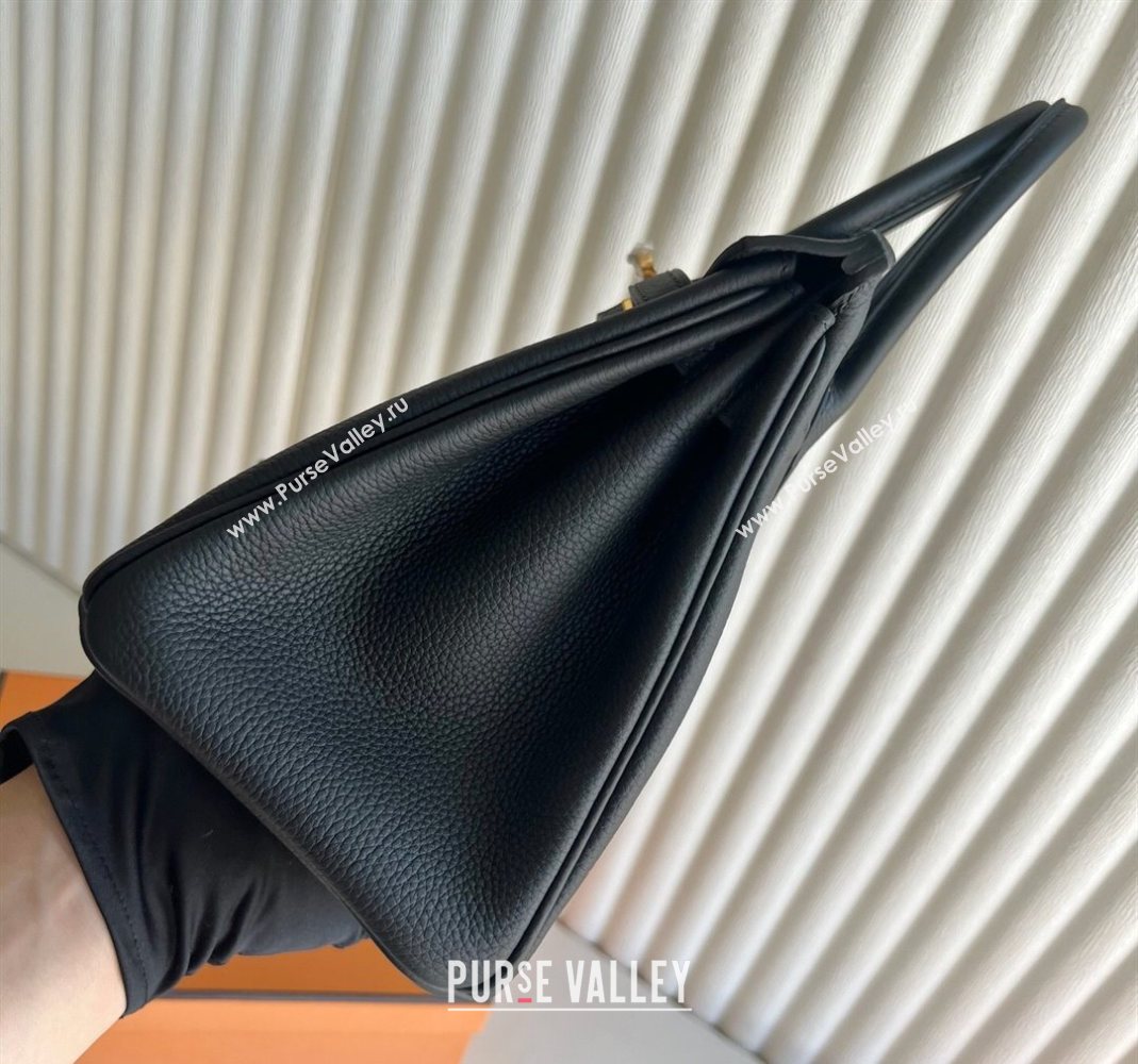 Hermes Birkin 25cm Bag in Togo Calfskin Leather Black/Gold 2025 (Full Handmade) (XY-251125051)