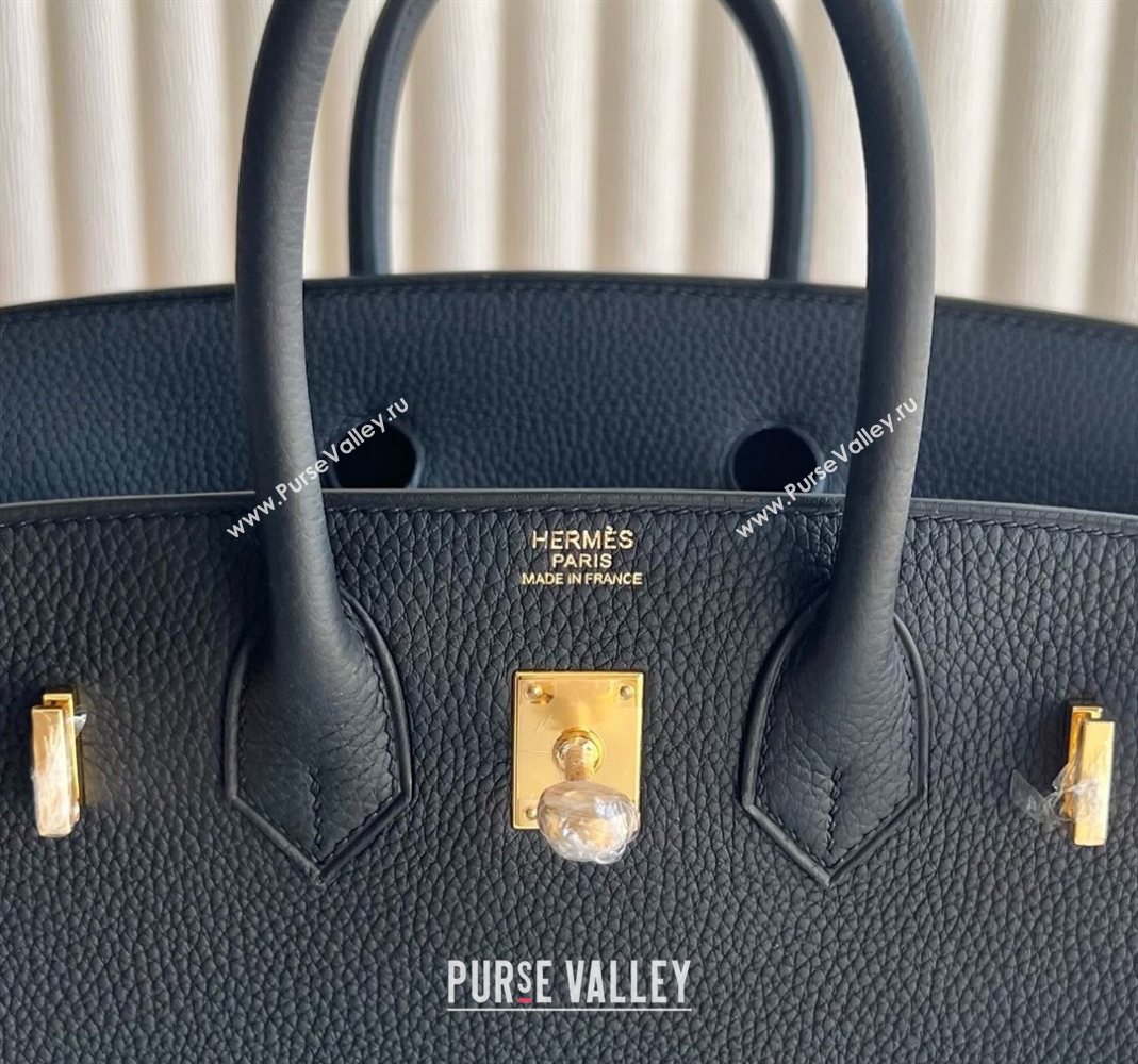 Hermes Birkin 25cm Bag in Togo Calfskin Leather Black/Gold 2025 (Full Handmade) (XY-251125051)