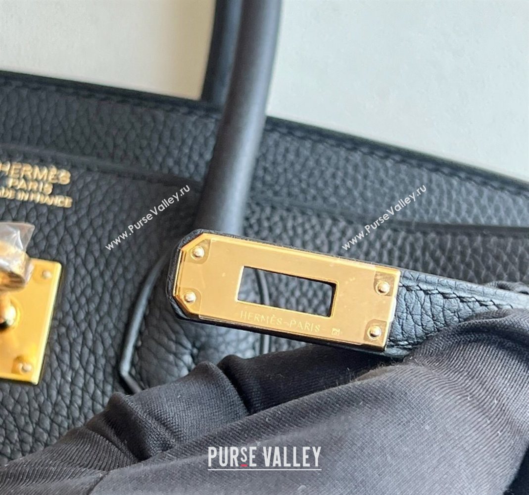 Hermes Birkin 25cm Bag in Togo Calfskin Leather Black/Gold 2025 (Full Handmade) (XY-251125051)