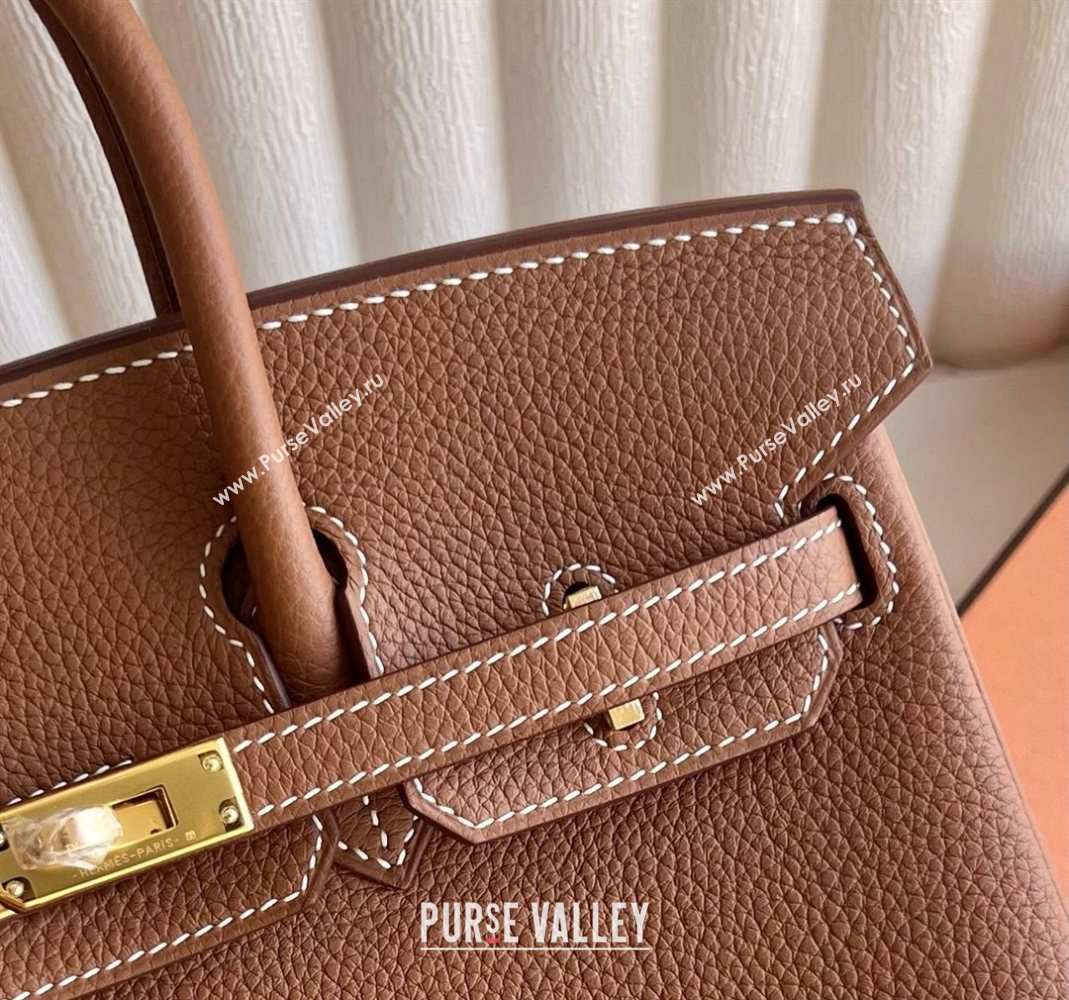 Hermes Birkin 25cm Bag in Togo Calfskin Leather Brown/Gold 2025 (Full Handmade) (XY-251125053)