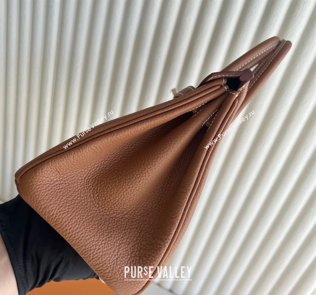 Hermes Birkin 25cm Bag in Togo Calfskin Leather Brown/Gold 2025 (Full Handmade) (XY-251125053)