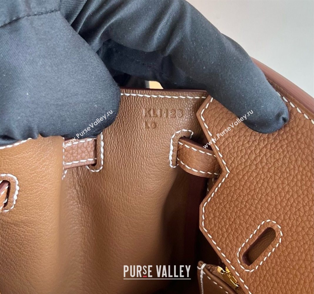 Hermes Birkin 25cm Bag in Togo Calfskin Leather Brown/Gold 2025 (Full Handmade) (XY-251125053)
