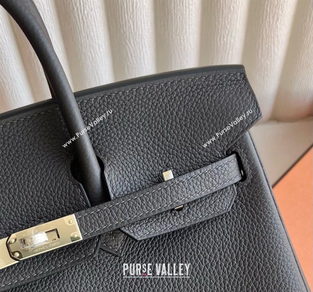 Hermes Birkin 25 Bag in Togo Calfskin Leather Graphite Grey 2025 (Full Handmade) (XY-251125054)