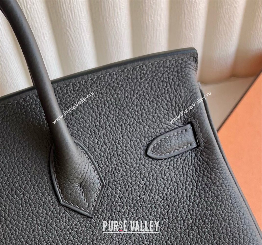 Hermes Birkin 25 Bag in Togo Calfskin Leather Graphite Grey 2025 (Full Handmade) (XY-251125054)