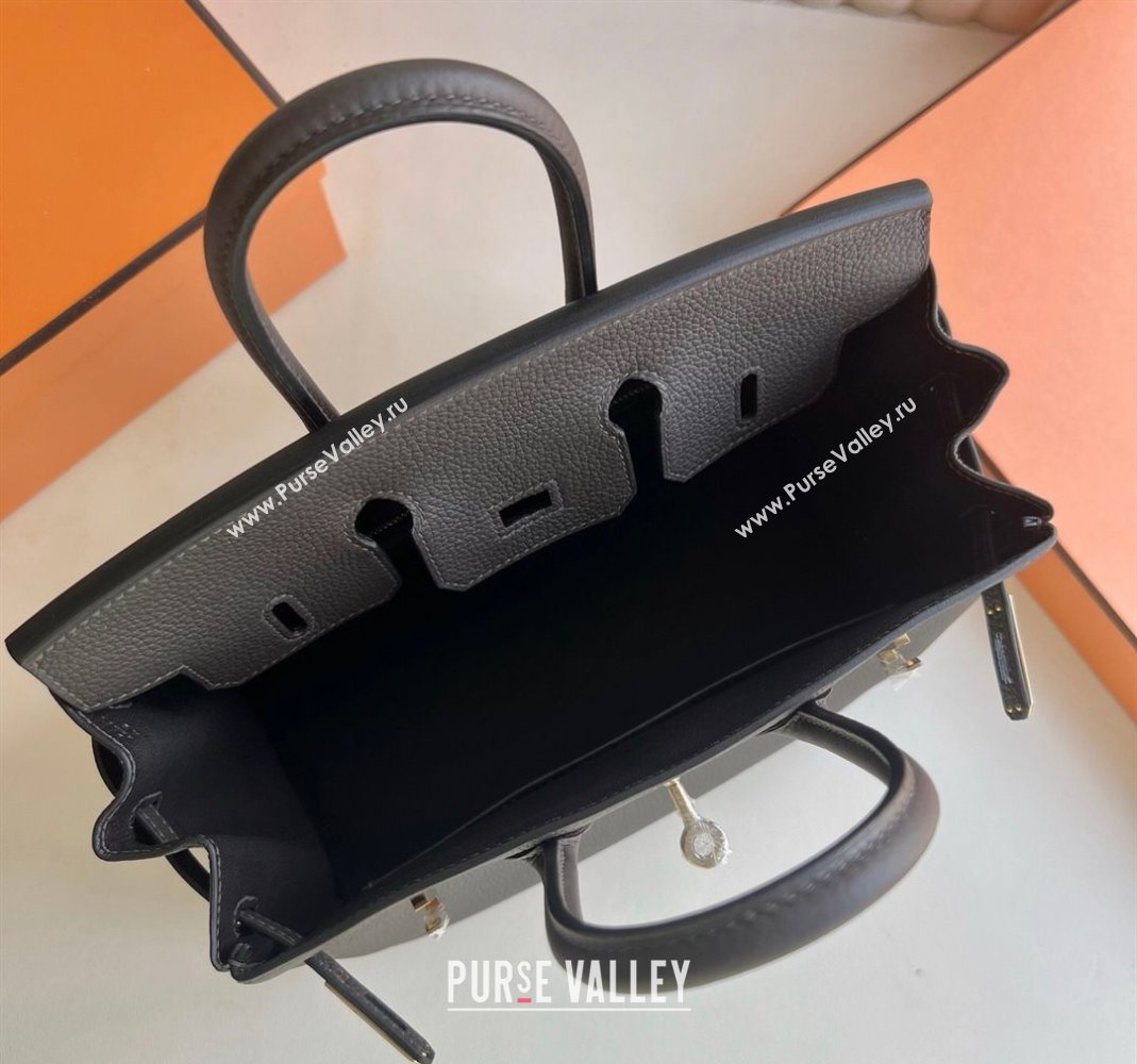Hermes Birkin 25 Bag in Togo Calfskin Leather Graphite Grey 2025 (Full Handmade) (XY-251125054)