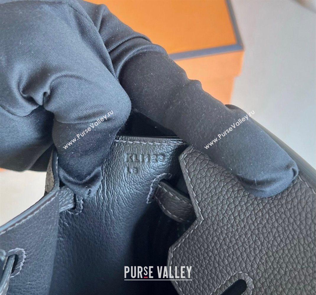 Hermes Birkin 25 Bag in Togo Calfskin Leather Graphite Grey 2025 (Full Handmade) (XY-251125054)