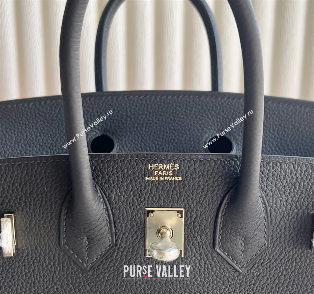 Hermes Birkin 25 Bag in Togo Calfskin Leather Graphite Grey 2025 (Full Handmade) (XY-251125054)