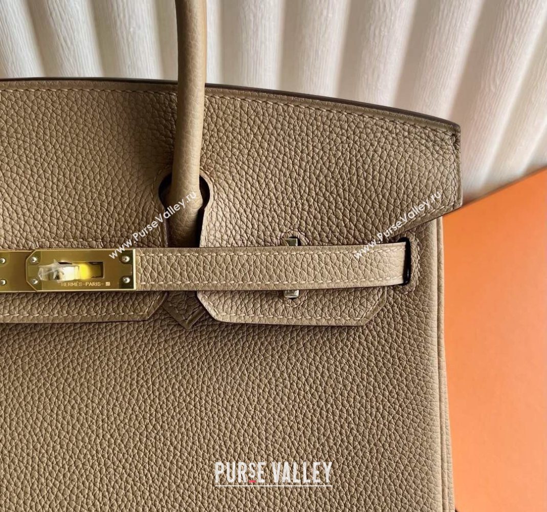 Hermes Birkin 25 Bag in Togo Calfskin Leather Milk Tea Beige 2025 (Full Handmade) (XY-251125055)