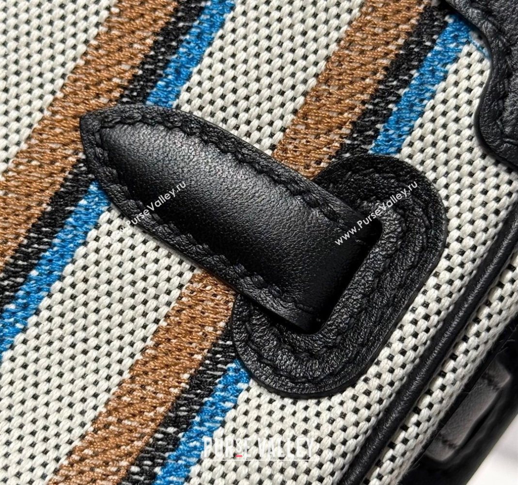 Hermes Mini Shoulder Birkin Bag 29cm in Canvas and Calfskin Leather Black/Silver 1 2025 (Half Handmade) (FLB-251125033)