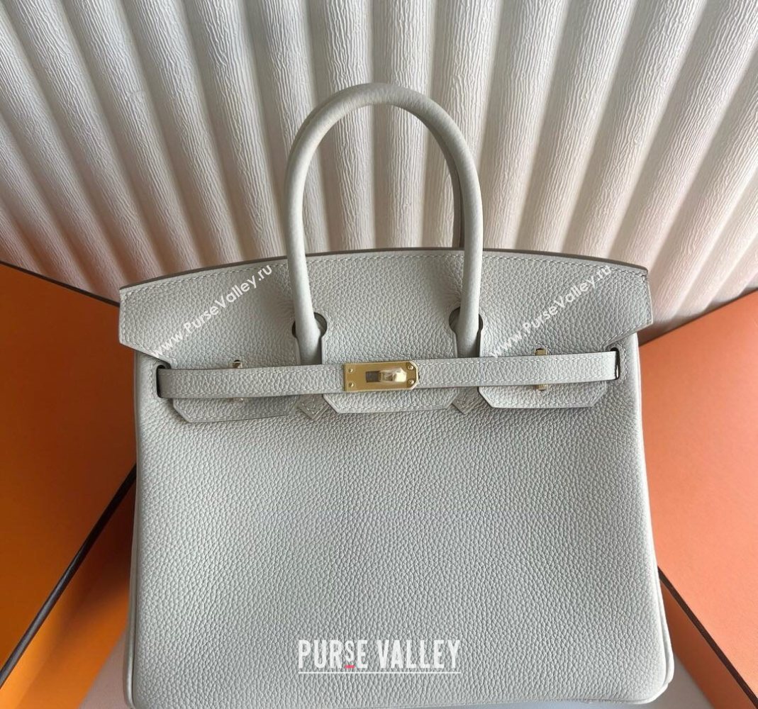 Hermes Birkin 25 Bag in Togo Calfskin Leather Cream White/Gold 2025 (Full Handmade) (XY-251125057)
