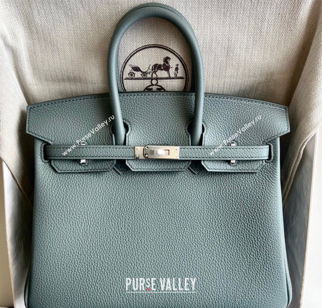 Hermes Birkin 25 Bag in Togo Calfskin Leather Almond Green 2025 (Full Handmade) (XY-251125059)