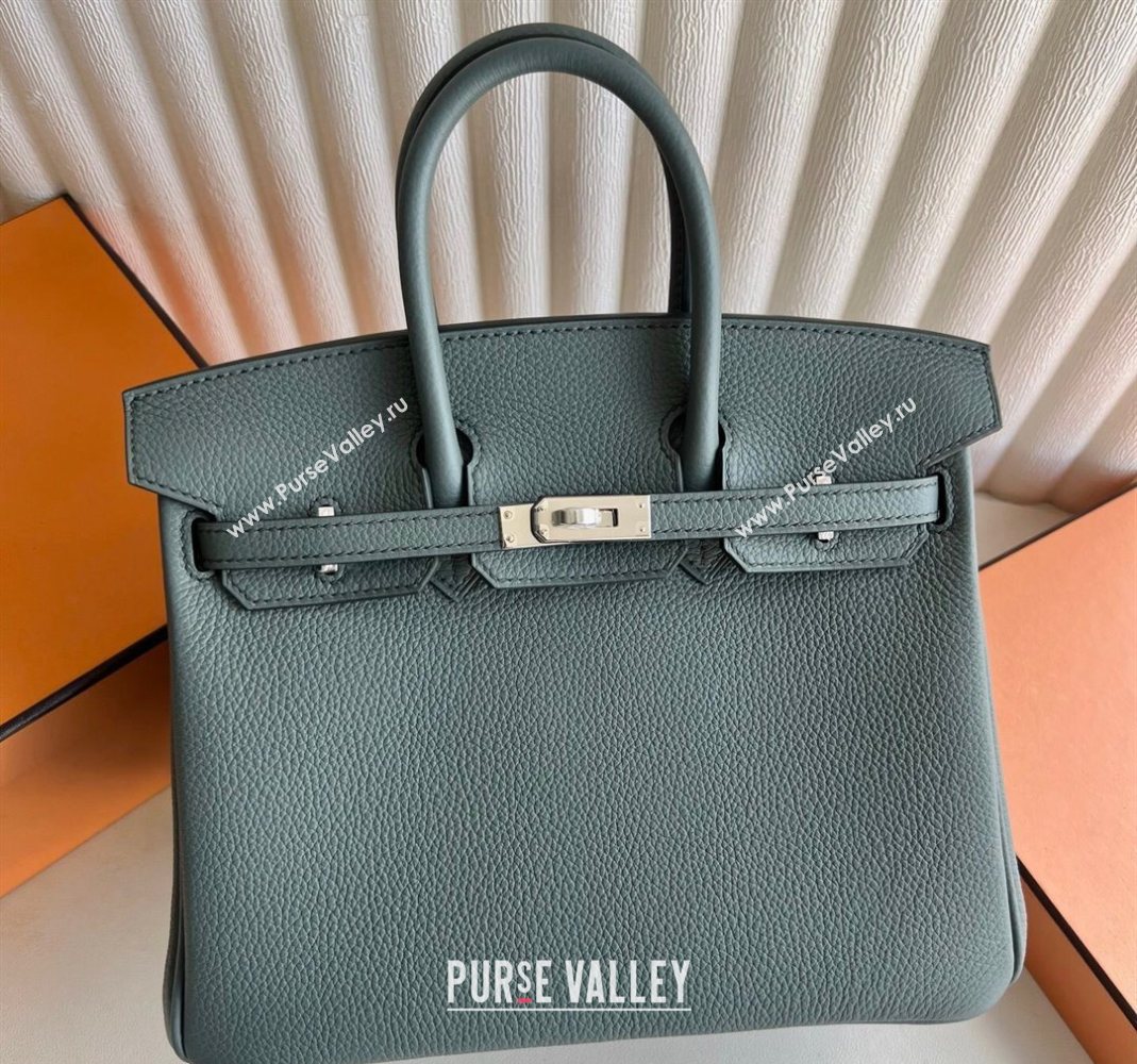 Hermes Birkin 25 Bag in Togo Calfskin Leather Almond Green 2025 (Full Handmade) (XY-251125059)