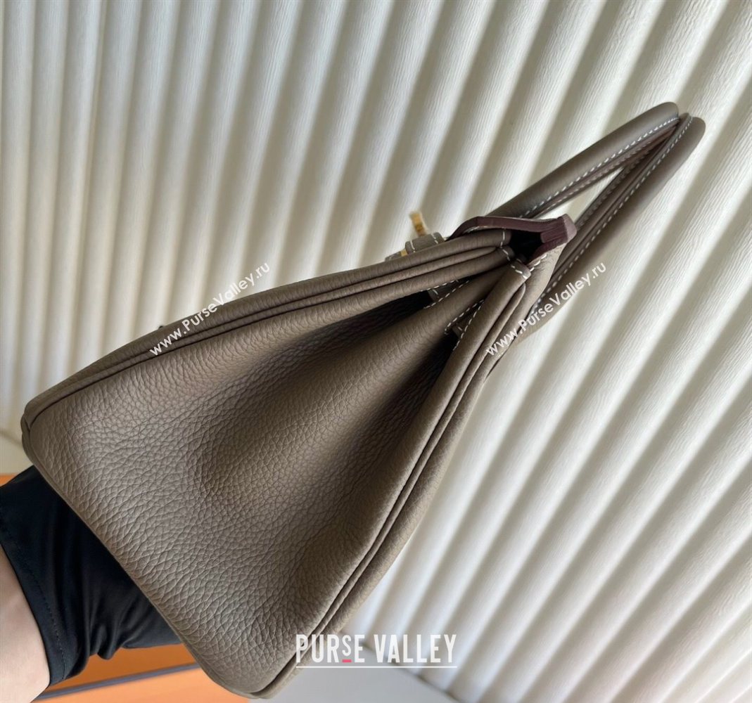 Hermes Birkin 25 Bag in Togo Calfskin Leather Elephant Grey/Gold 2025 (Full Handmade) (XY-251125060)