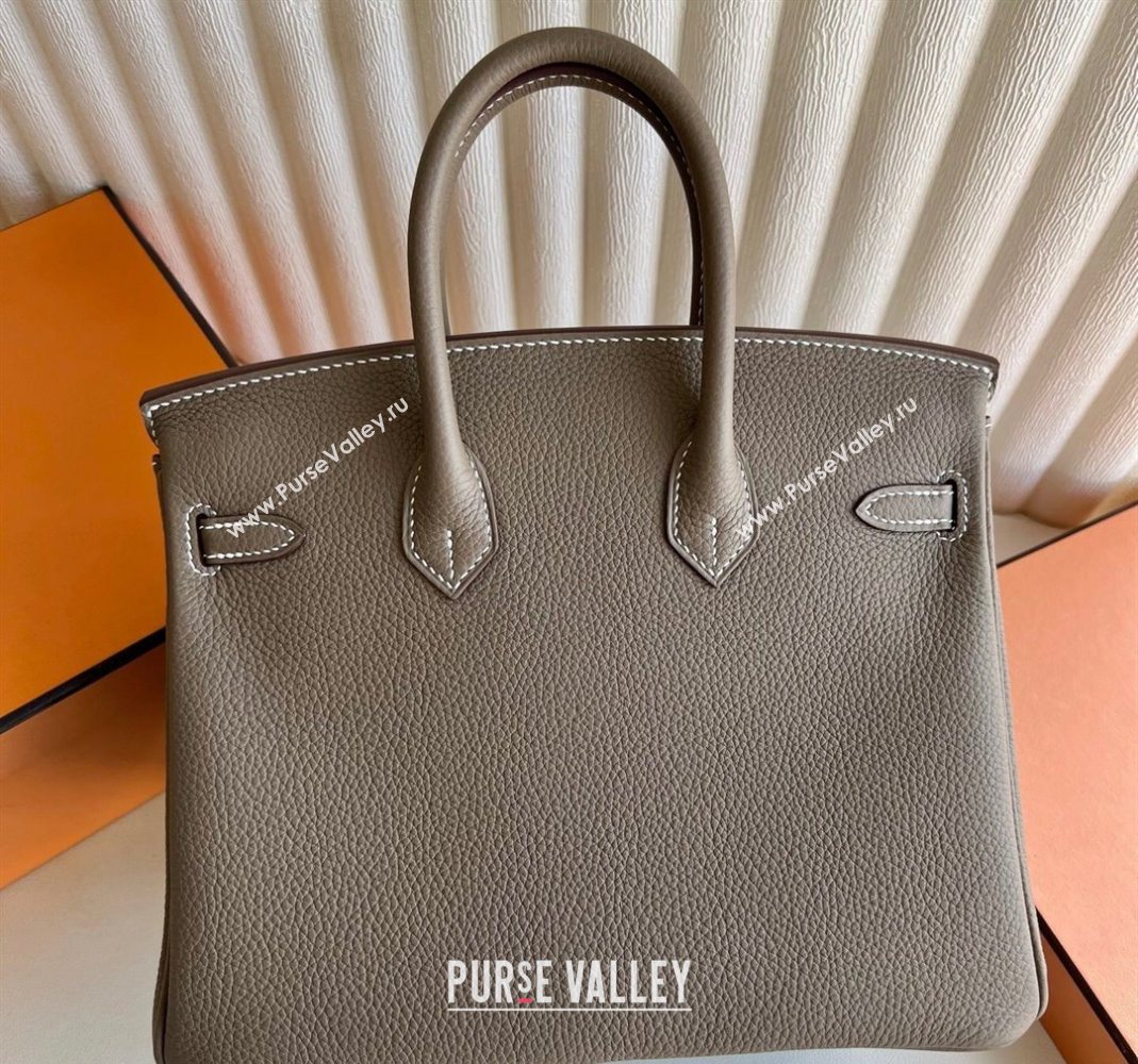 Hermes Birkin 25 Bag in Togo Calfskin Leather Elephant Grey/Gold 2025 (Full Handmade) (XY-251125060)