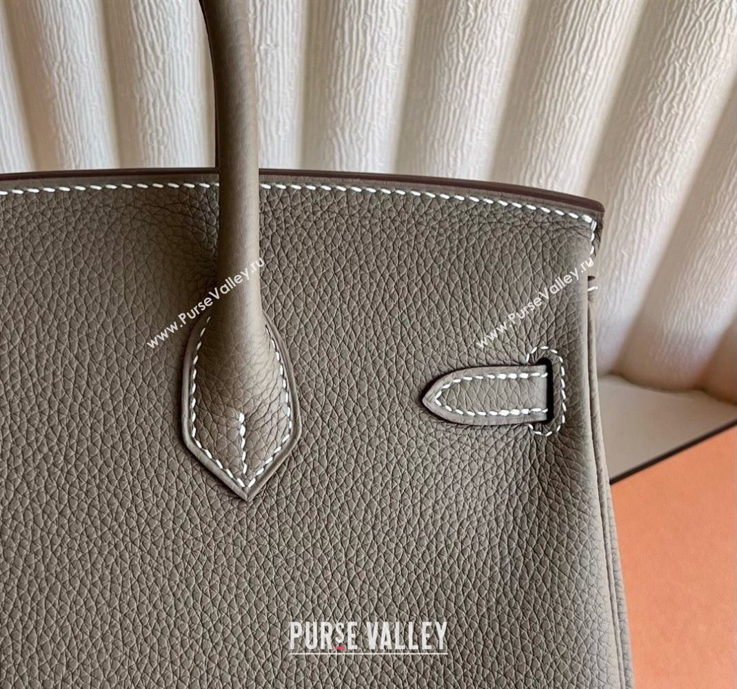 Hermes Birkin 25 Bag in Togo Calfskin Leather Elephant Grey/Gold 2025 (Full Handmade) (XY-251125060)