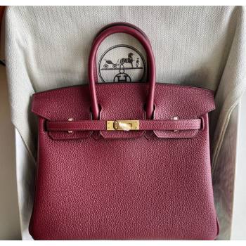 Hermes Birkin 25 Bag in Togo Calfskin Leather Hermes Red 2025 (Full Handmade) (XY-251125061)