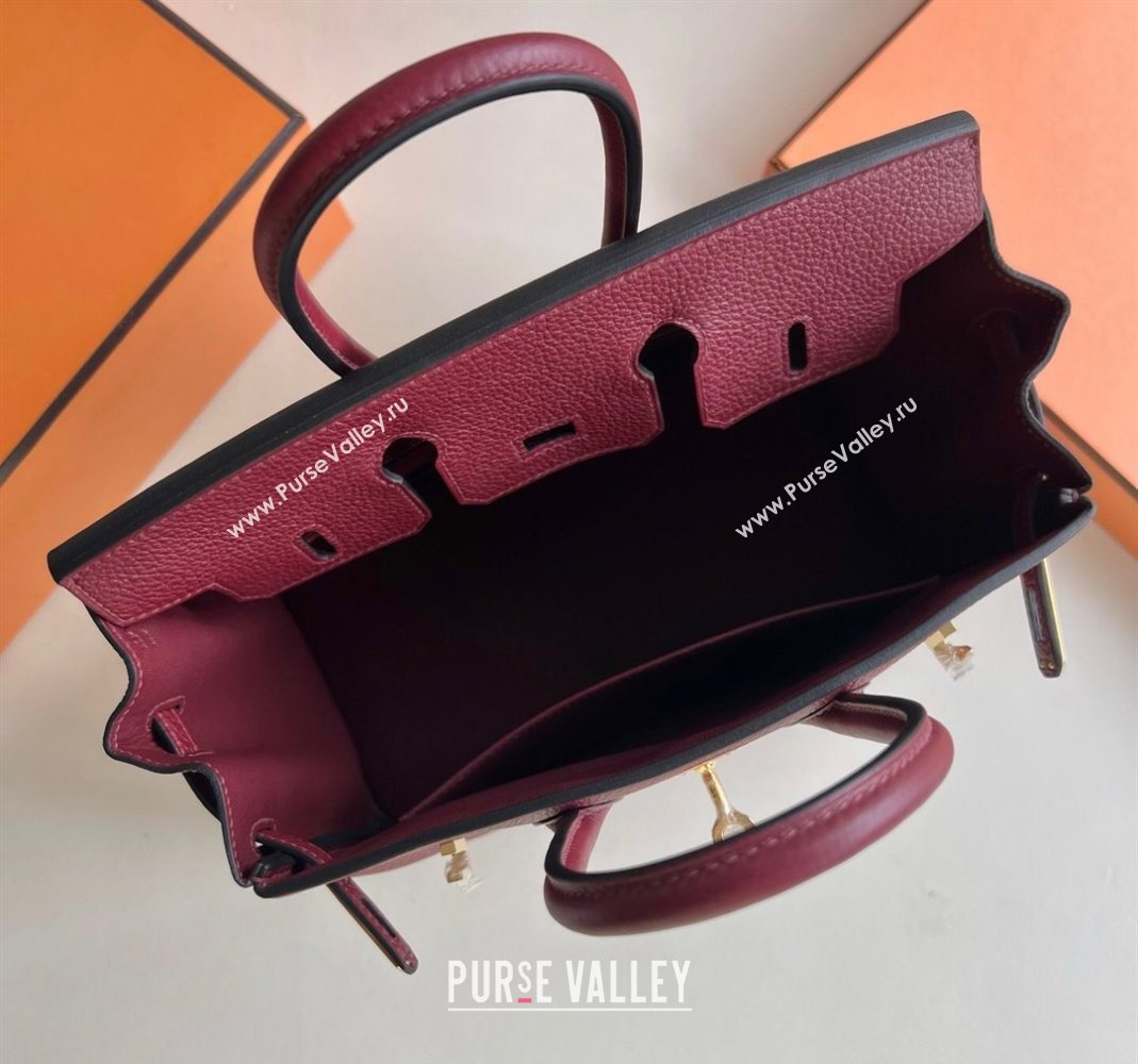 Hermes Birkin 25 Bag in Togo Calfskin Leather Hermes Red 2025 (Full Handmade) (XY-251125061)