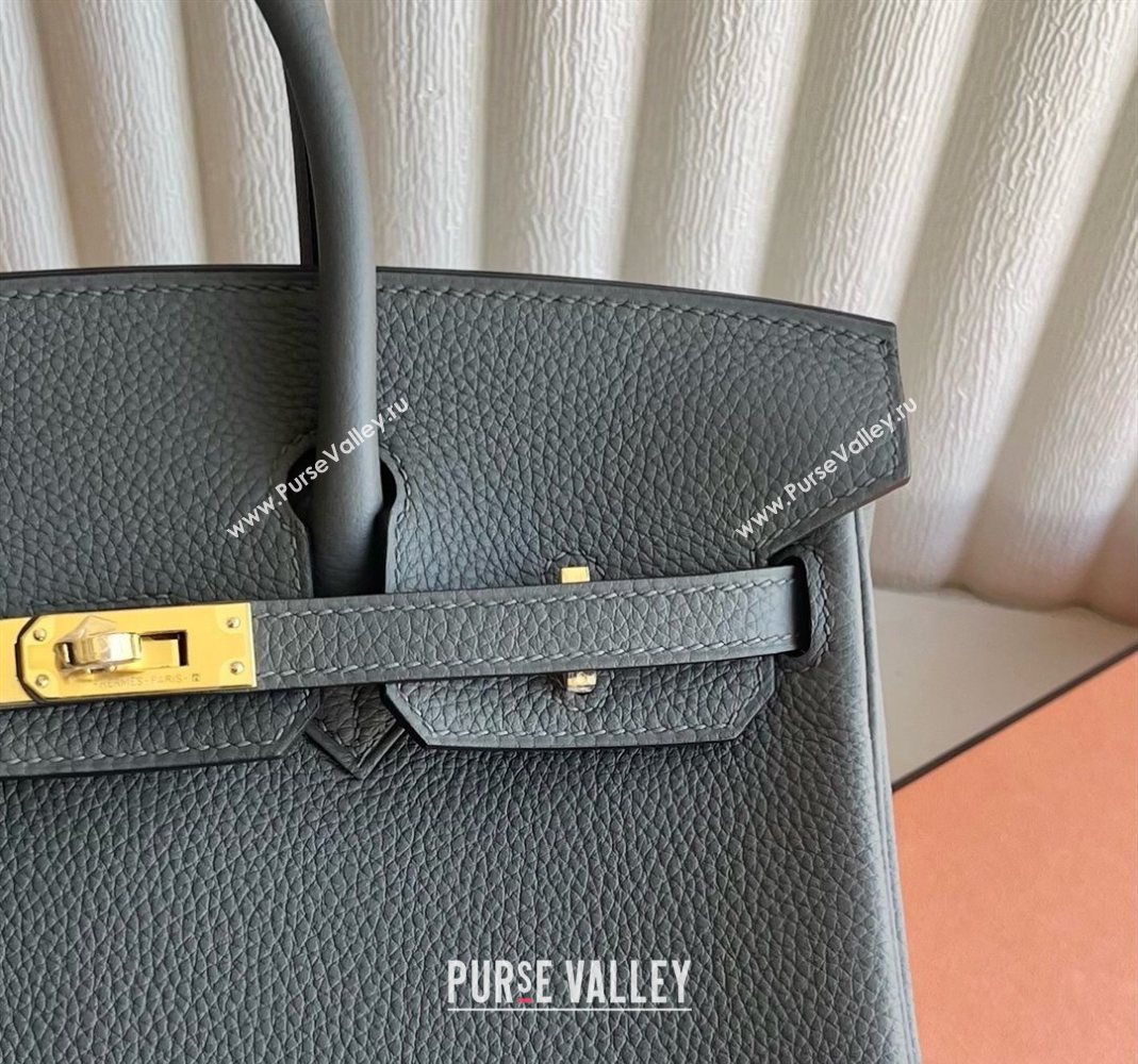 Hermes Birkin 25 Bag in Togo Calfskin Leather Cloud Grey 2025 (Full Handmade) (XY-251125062)