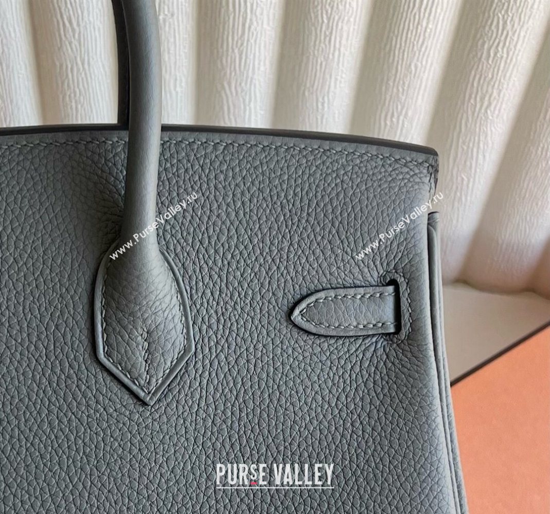 Hermes Birkin 25 Bag in Togo Calfskin Leather Cloud Grey 2025 (Full Handmade) (XY-251125062)