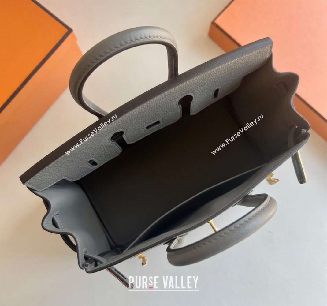 Hermes Birkin 25 Bag in Togo Calfskin Leather Cloud Grey 2025 (Full Handmade) (XY-251125062)