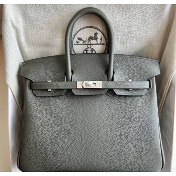 Hermes Birkin 25 Bag in Togo Calfskin Leather Dusty Green 2025 (Full Handmade) (XY-251125063)