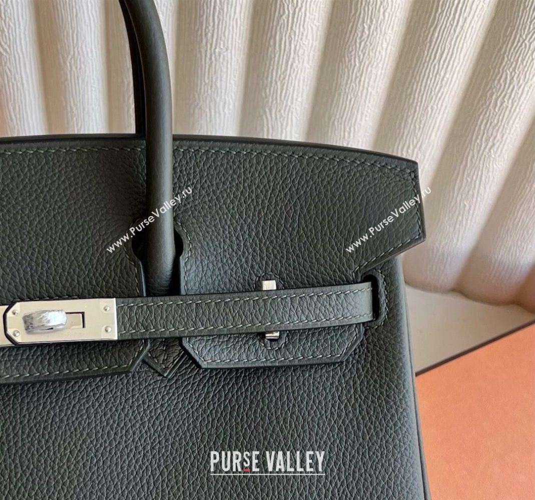 Hermes Birkin 25 Bag in Togo Calfskin Leather Dusty Green 2025 (Full Handmade) (XY-251125063)
