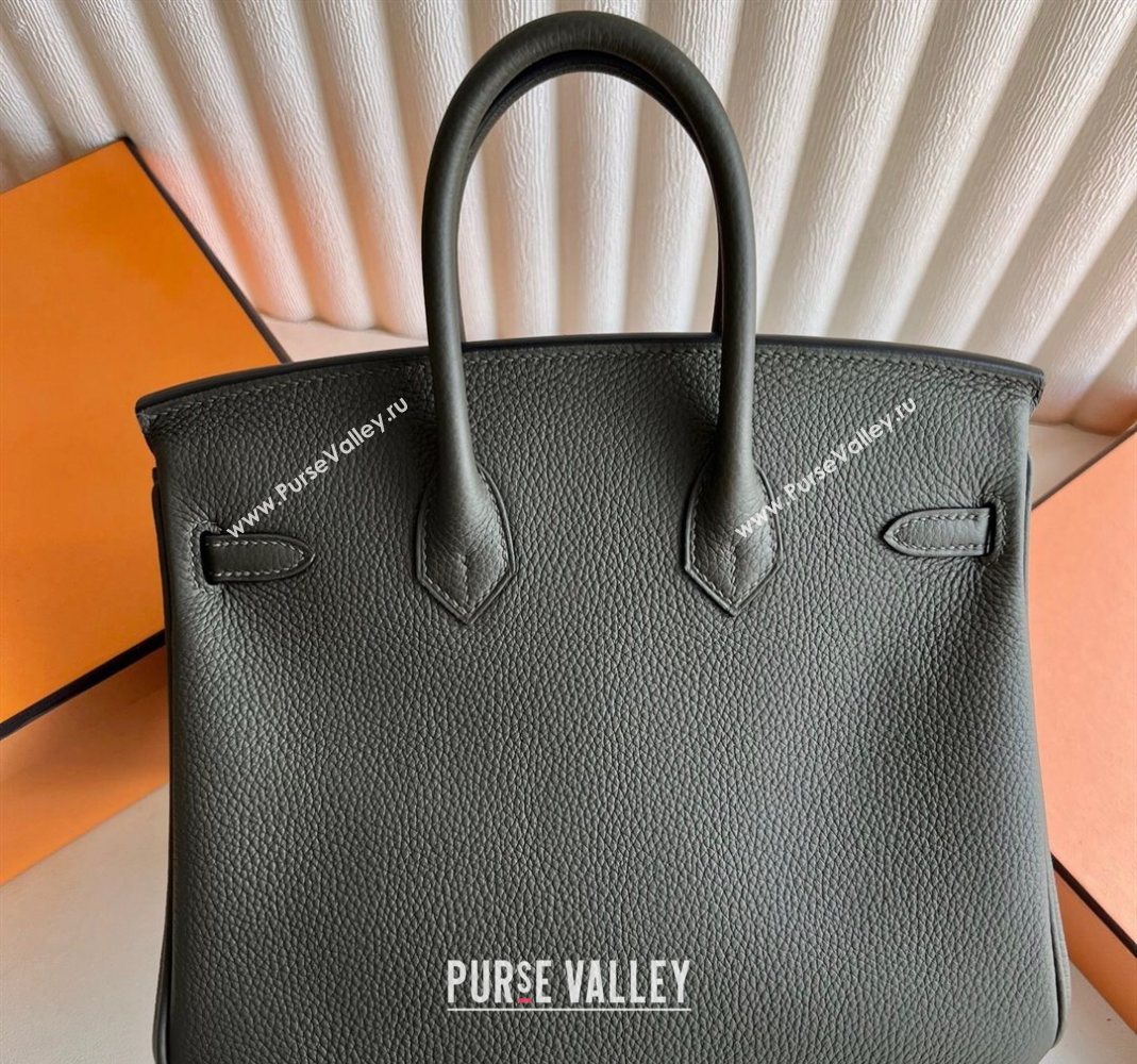 Hermes Birkin 25 Bag in Togo Calfskin Leather Dusty Green 2025 (Full Handmade) (XY-251125063)
