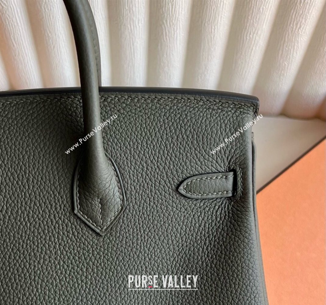 Hermes Birkin 25 Bag in Togo Calfskin Leather Dusty Green 2025 (Full Handmade) (XY-251125063)