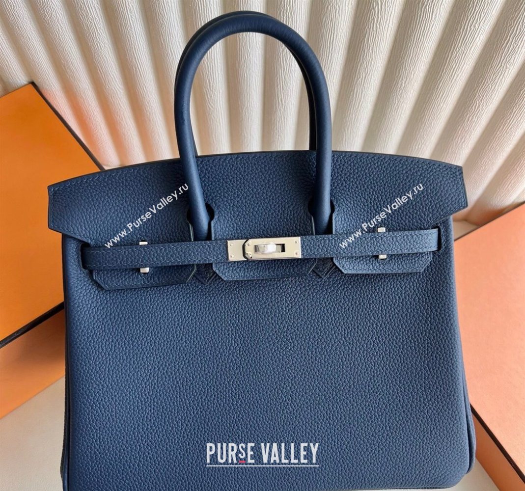 Hermes Birkin 25 Bag in Togo Calfskin Leather Stone Blue 2025 (Full Handmade) (XY-251125064)