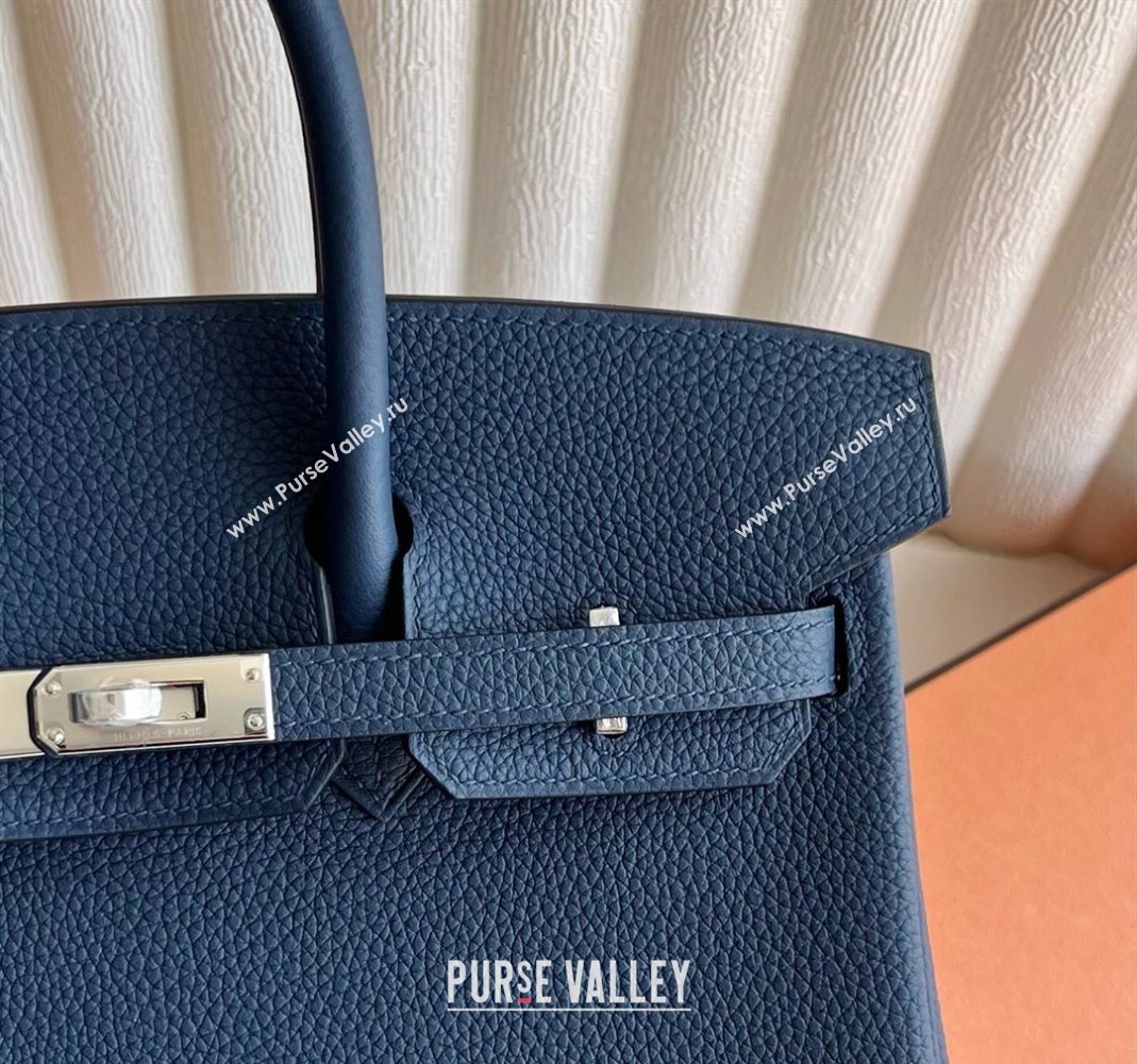 Hermes Birkin 25 Bag in Togo Calfskin Leather Stone Blue 2025 (Full Handmade) (XY-251125064)