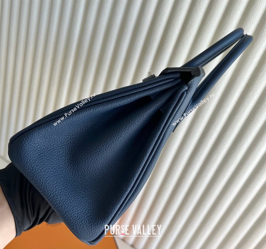 Hermes Birkin 25 Bag in Togo Calfskin Leather Stone Blue 2025 (Full Handmade) (XY-251125064)