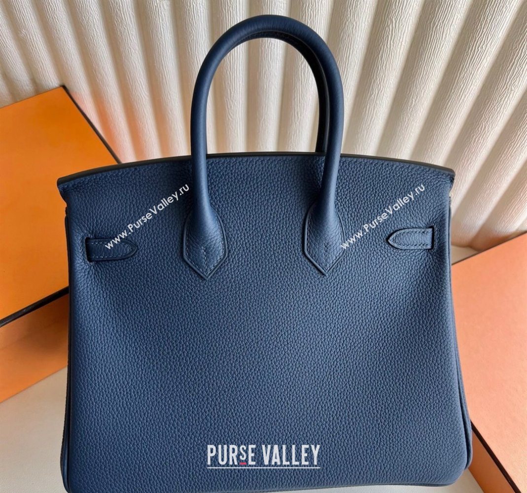 Hermes Birkin 25 Bag in Togo Calfskin Leather Stone Blue 2025 (Full Handmade) (XY-251125064)